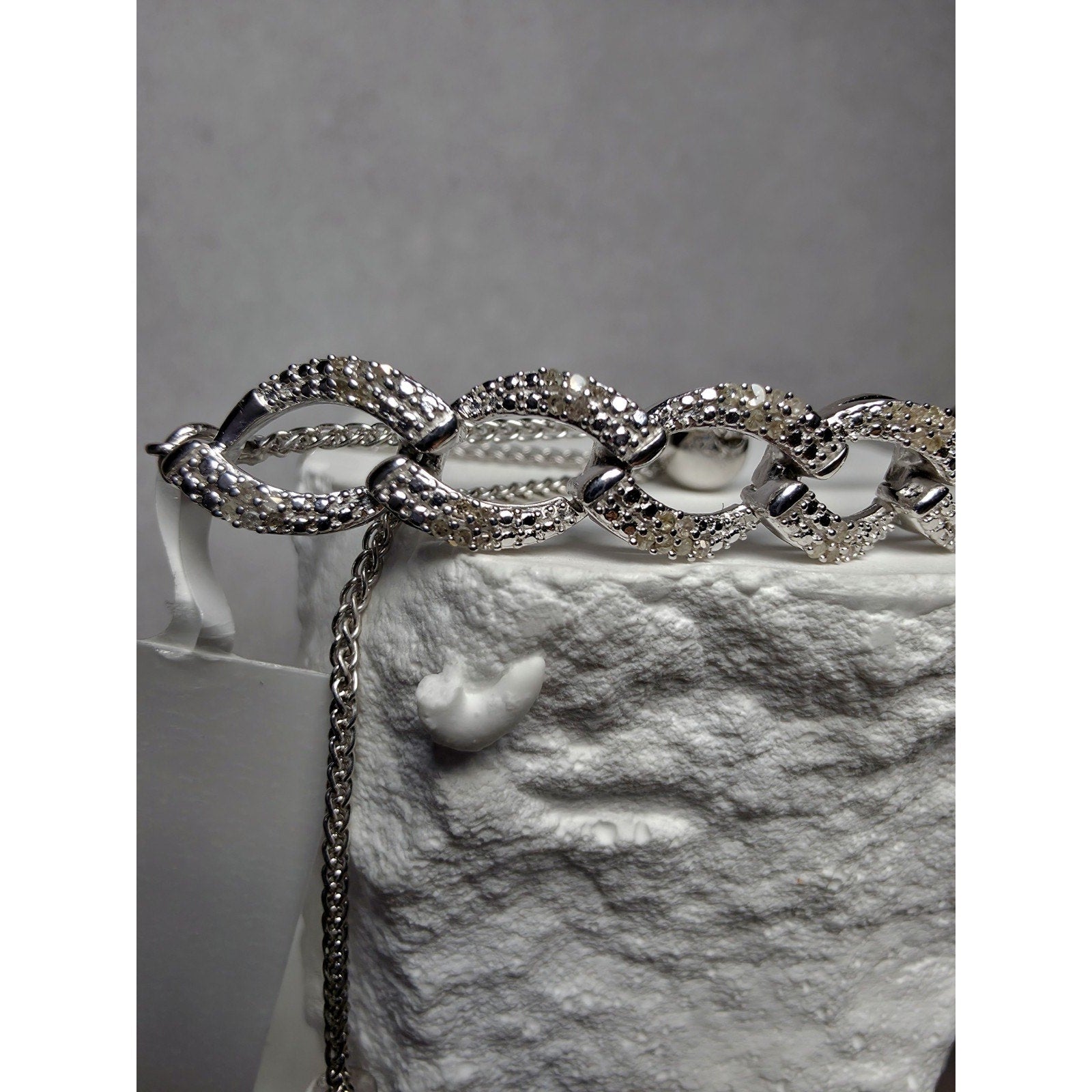 6-9" Adjustable 0.23ct Natural Diamond Infinity Bracelet 925 Sterling Silver