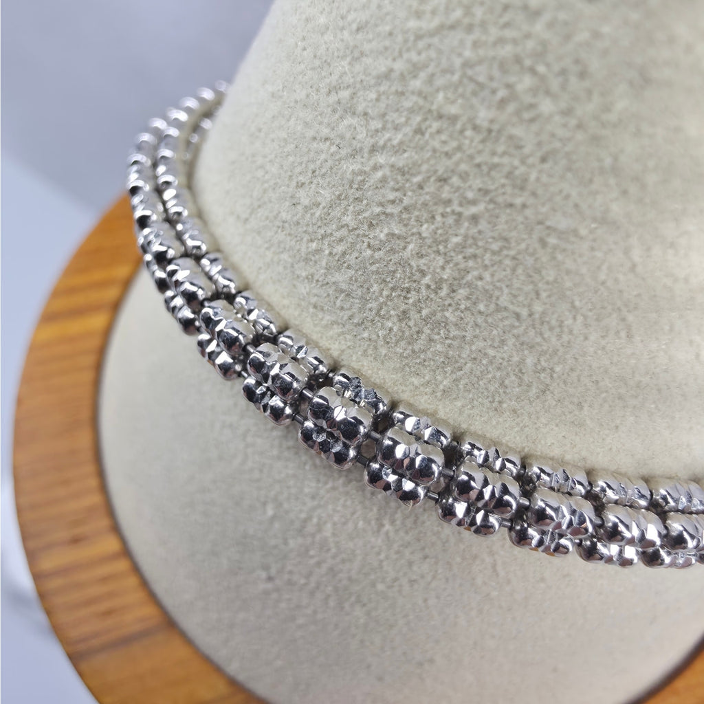 8" 4mm 4-Line Ice Barrel Bracelet - 925 Sterling Silver w/ Rhodium Finish 12.2g
