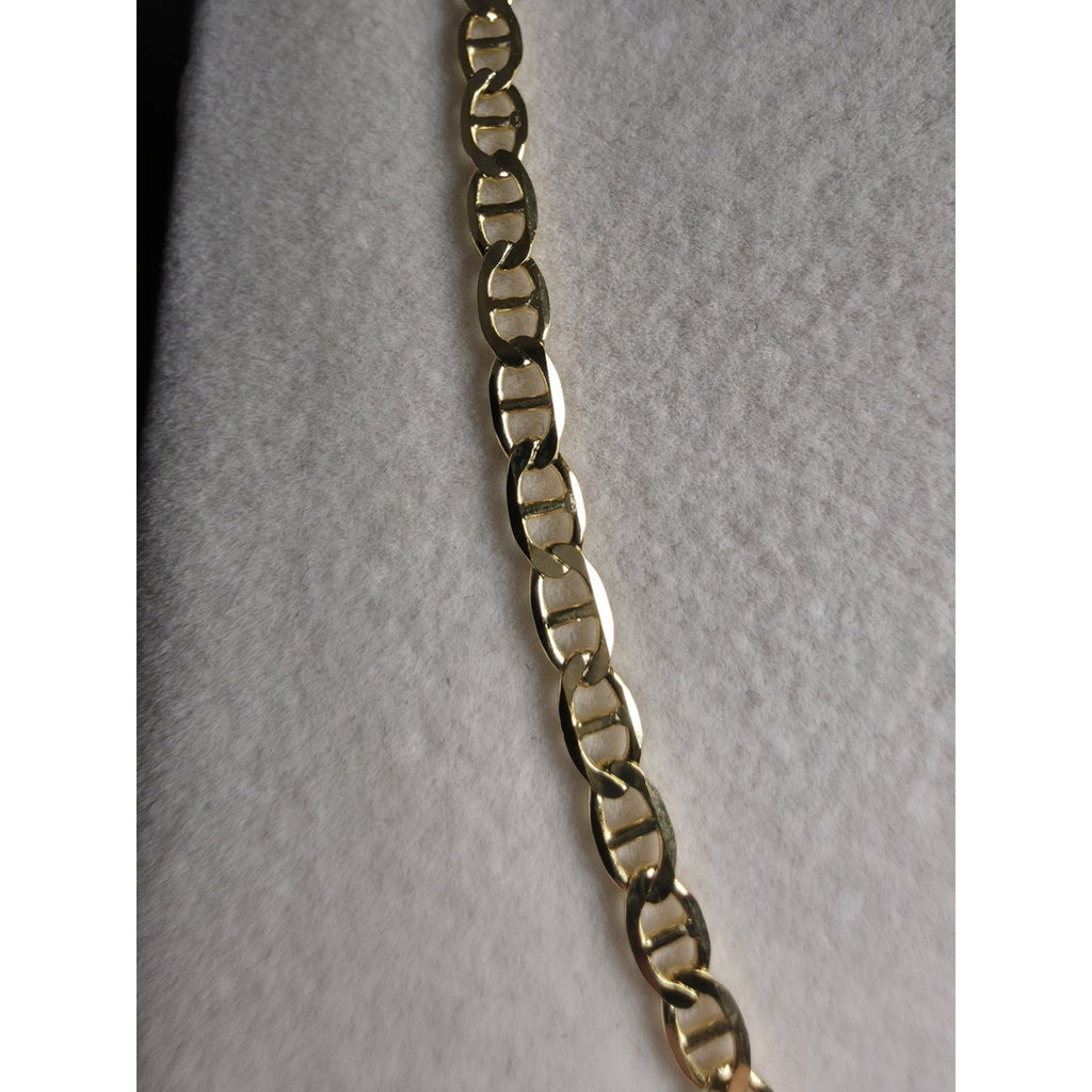 24" 3.6mm Gucci Flat Mariner 14k Gold Over 925 Sterling Silver w/Lobster Clasp