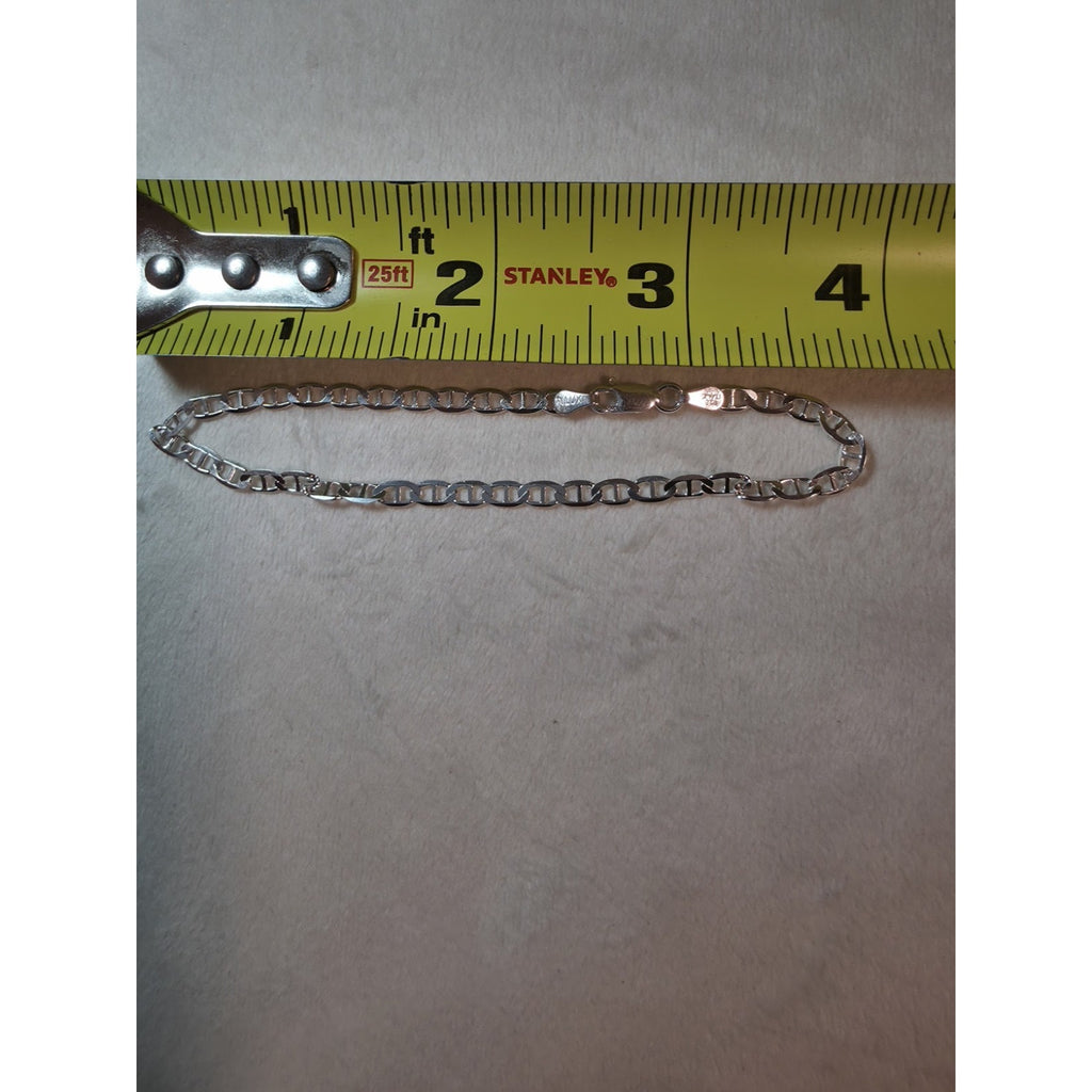 8" 3.6mm Mariner Bracelet 925 Sterling Silver w/Lobster 3.09g