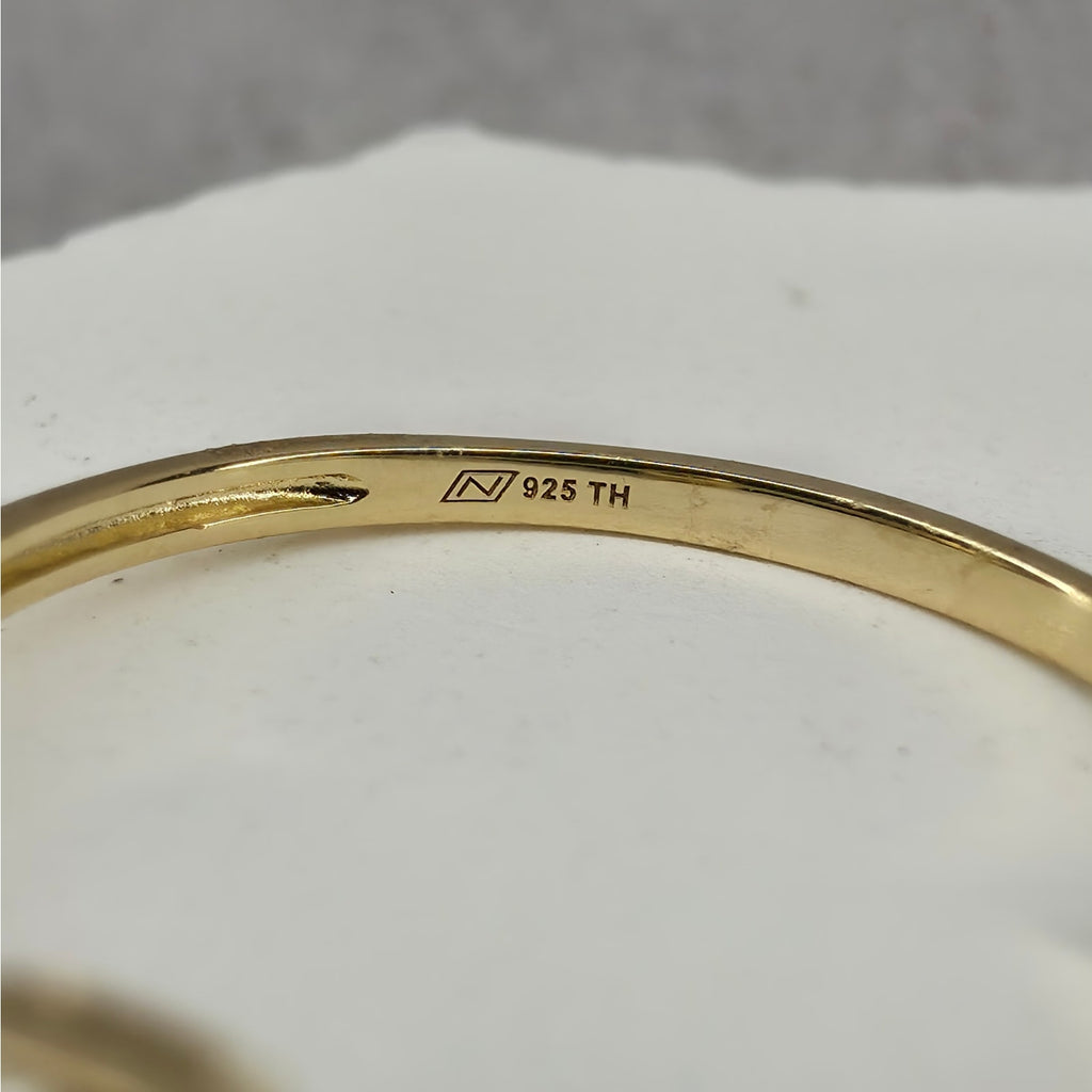 Size 8 Minimalist Lab Grown Diamond Ring Gold over 925 Sterling Silver