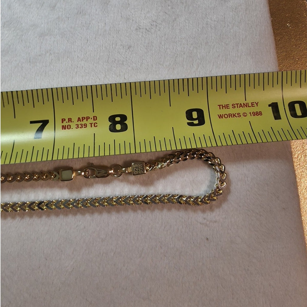 18" 3.0mm Franco Chain Gold Plated 925 Sterling Silver 8.76g