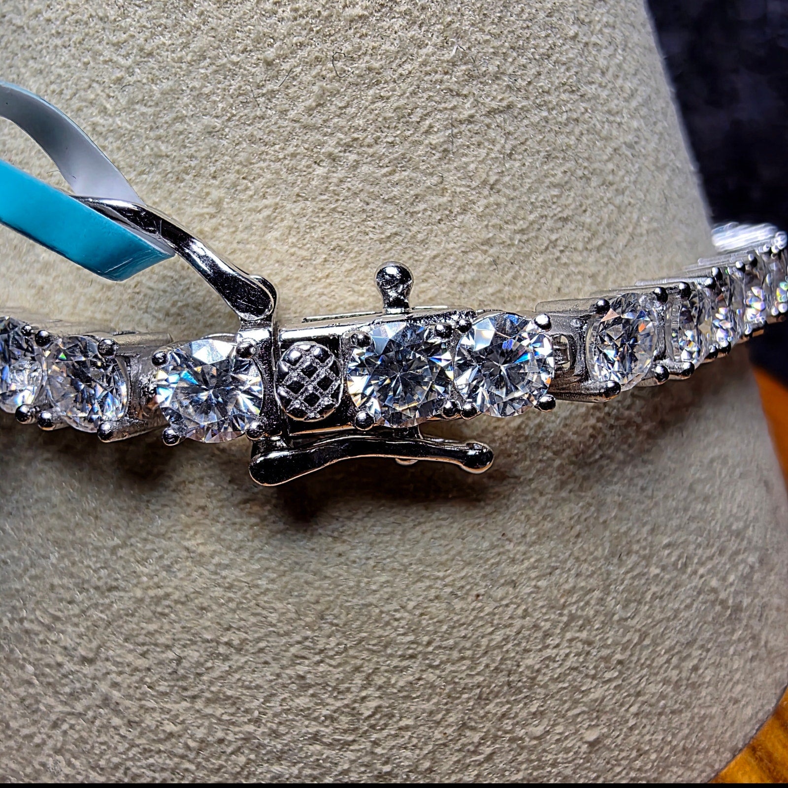 14.09 CTTW Moissanite Tennis Bracelet in 925 Sterling Silver – 4mm, 8"