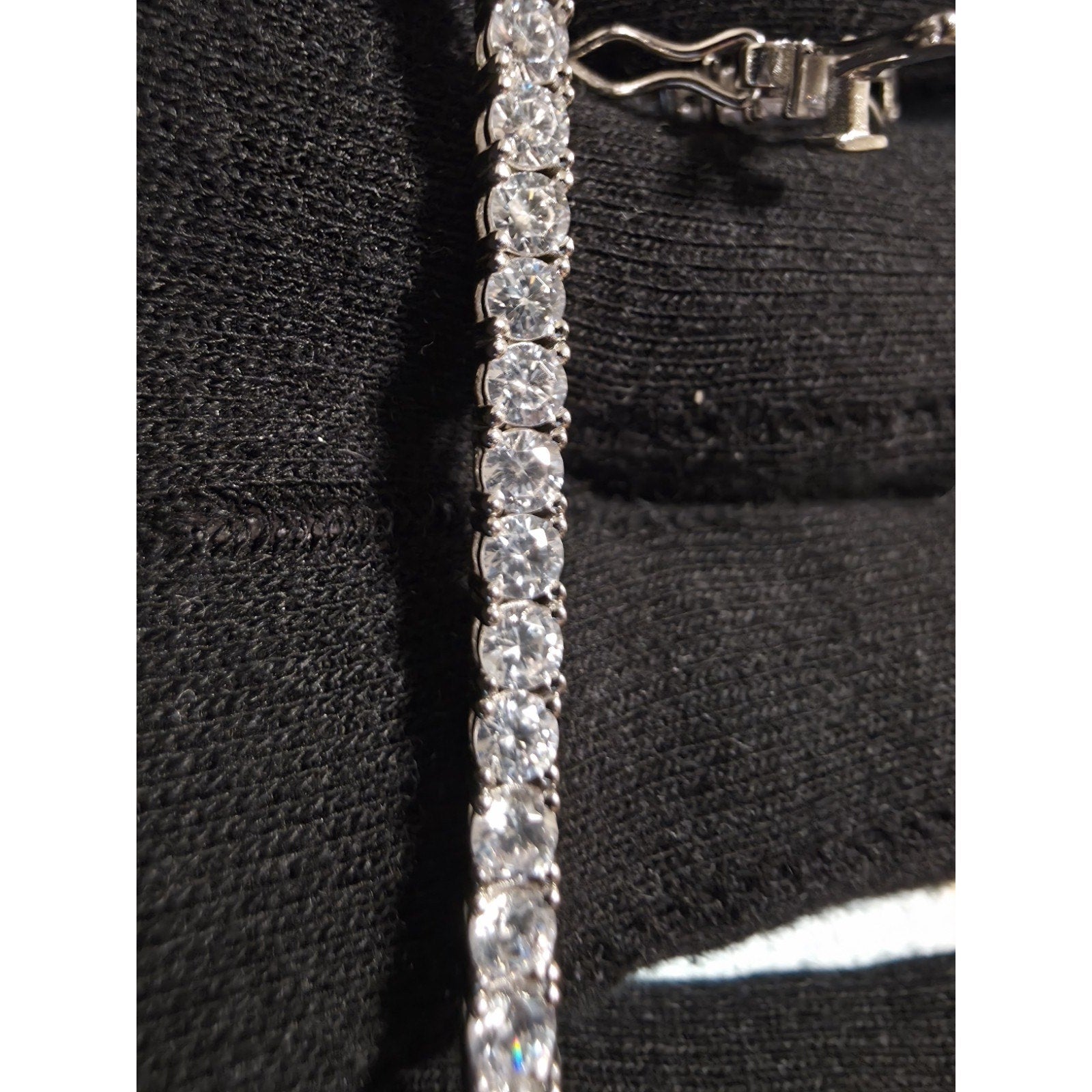 7" 3.5mm Tennis Bracelet w/Box Clasp 925 Sterling Silver