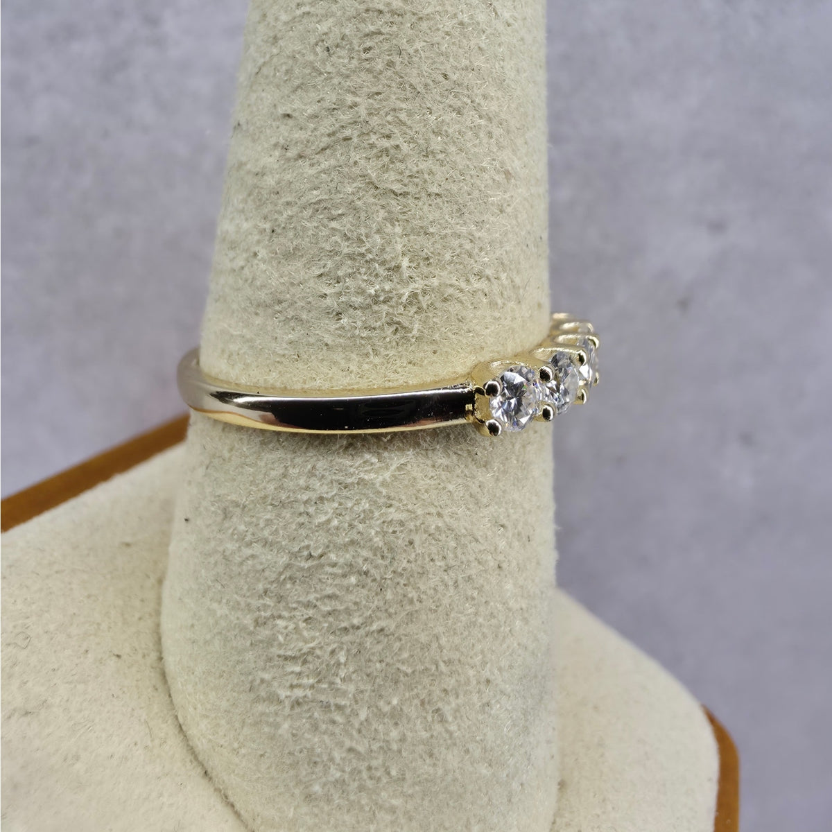 Size 7 or 9- 0.53ctw Moissanite Half Eternity Ring Gold Plated Silver GRA