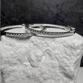 0.62 CTW Moissanite Inside-Out Pave Hoops w/Secure Hinge 925 Sterling Silver