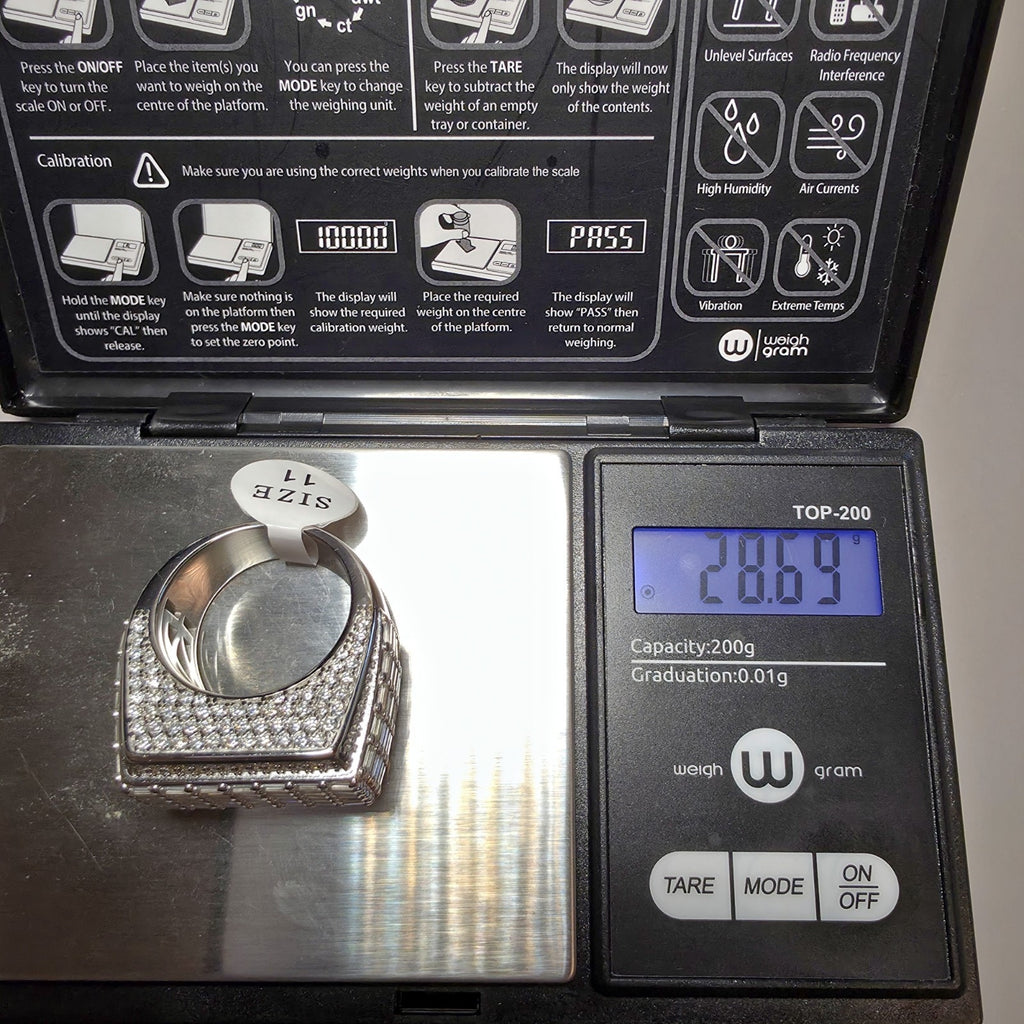 10.64ctw Moissanite Men's Statement Ring - 925 Silver (Size 11) GRA Certified