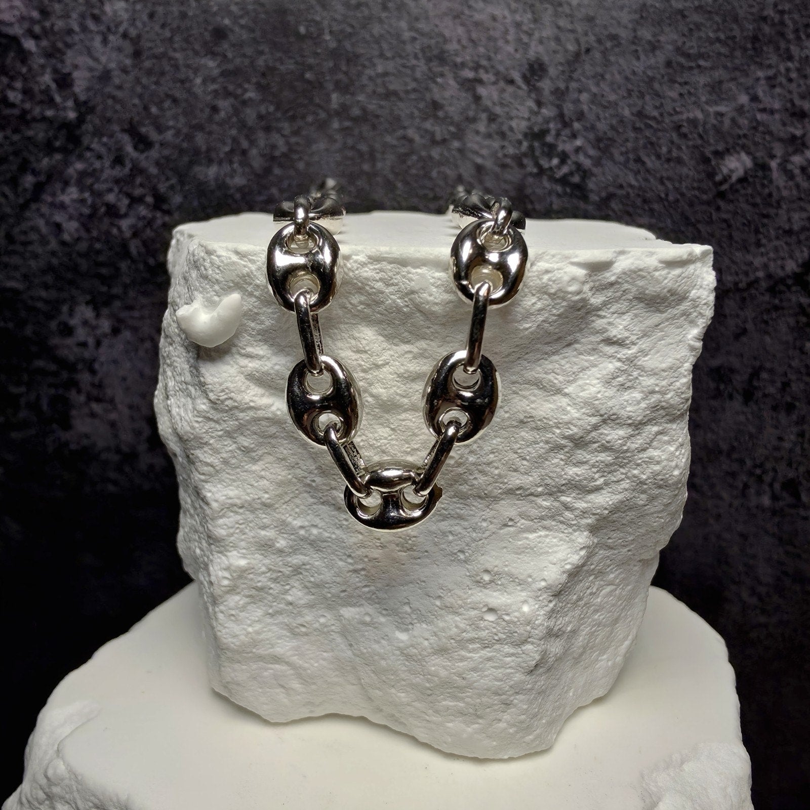 925 Sterling Silver 6.2mm Puffed Mariner Bracelet - 8 Inch, 8g