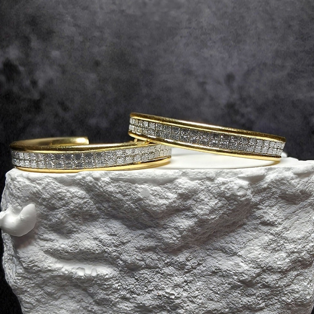 Crystal Dust Pave Hoop Earrings Gold Plated 925 Sterling Silver