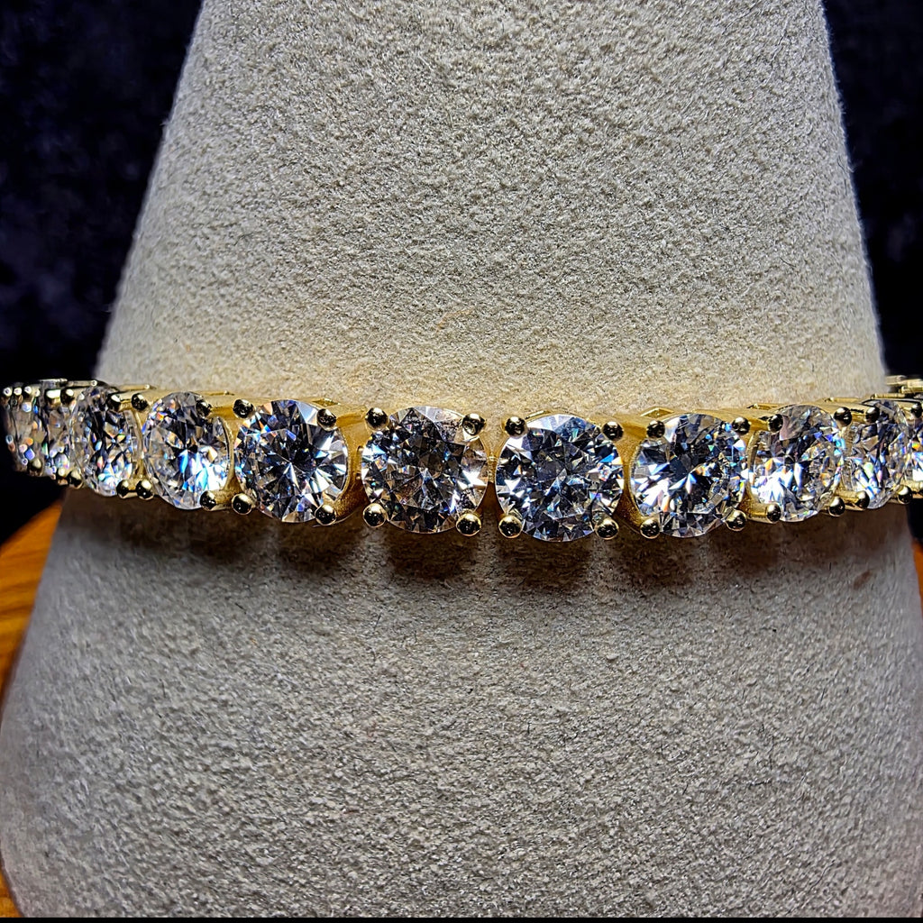 17.87ctw Moissanite Tennis Bracelet 14K Gold over 925 Sterling Silver 8" 5mm GRA