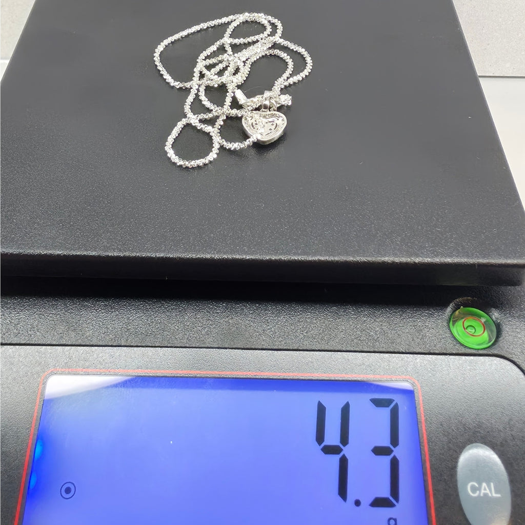 0.42ctw Moissanite Pave Heart Pendant w/ 20" Twisted Rock Necklace - 925 Silver