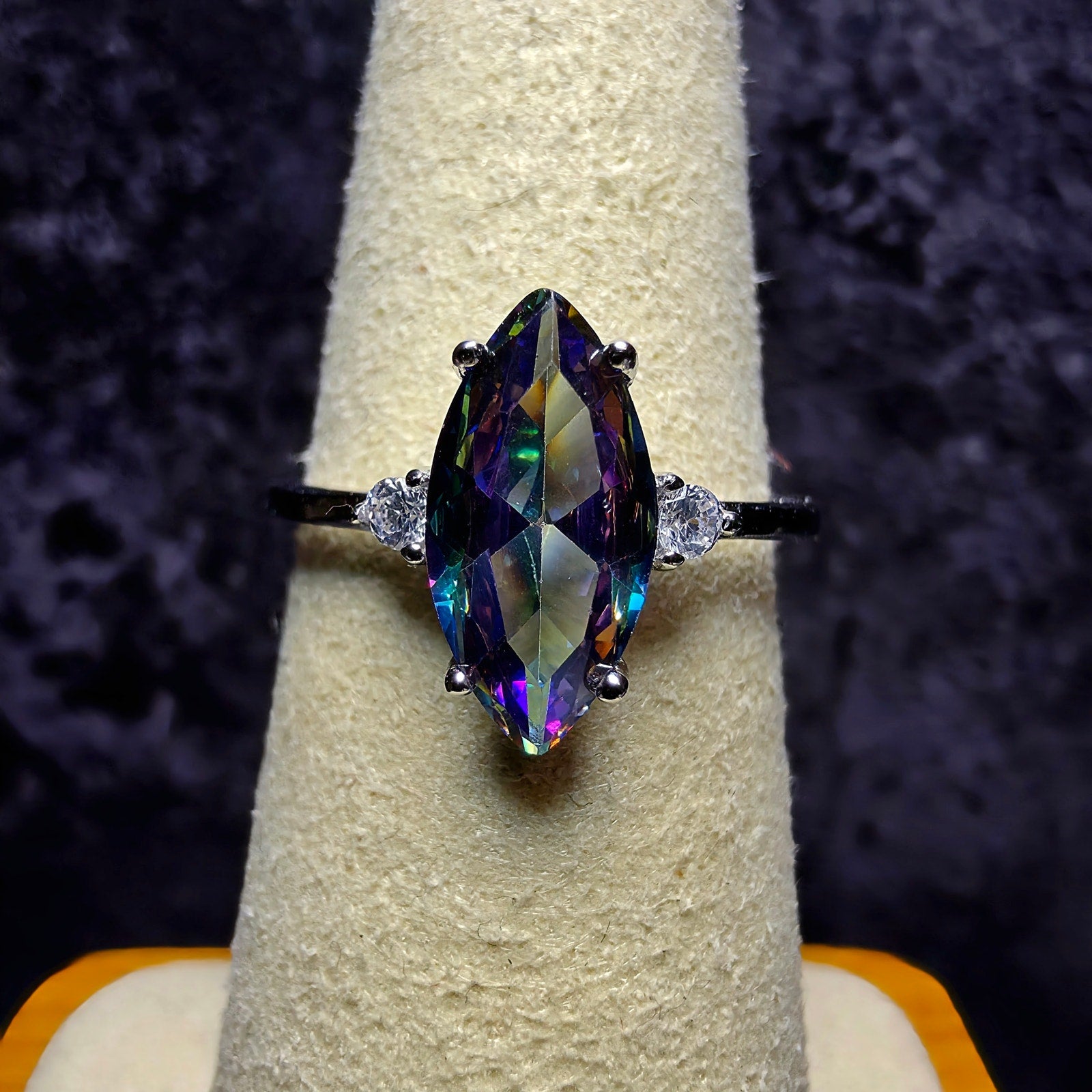 Marquise Mystic Topaz 925 Sterling Silver Ring – Size 7