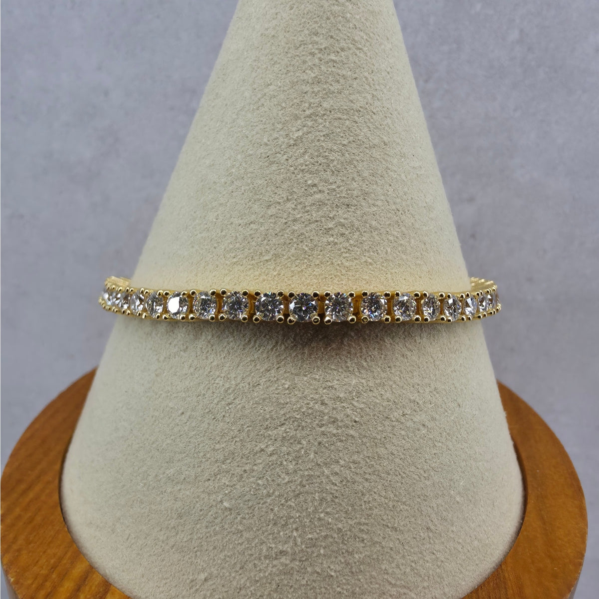7" 3.5mm Moissanite Tennis Bracelet Gold Plated 925 Silver - GRA Certified