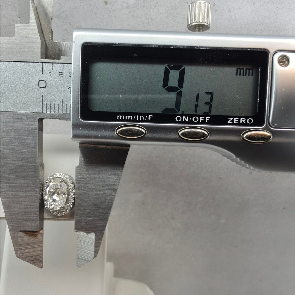 3.27ctw Moissanite Halo Stud Earrings 925 Sterling Silver w/Butterfly Push Backs