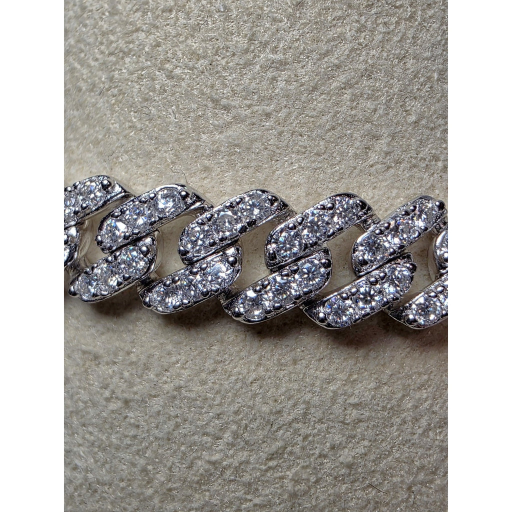 7” 3.16ctw 5.8mm Moissanite Monaco Cuban 9.21g Solid Sterling Silver