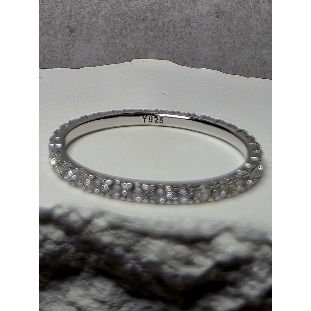 S7 Moissanite Eternity Band 925 Sterling Silver