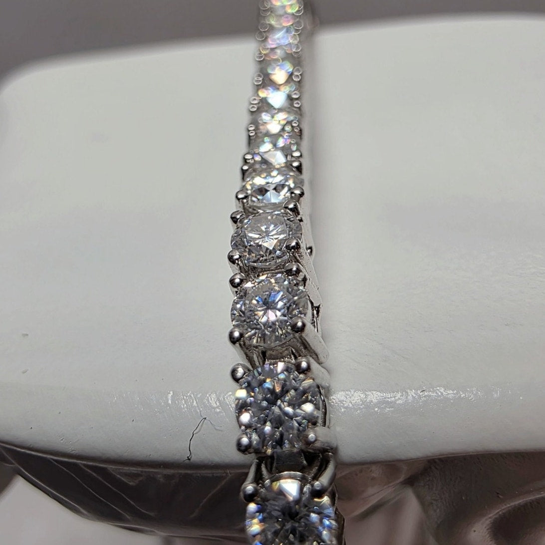 7.5" Moissanite Tennis Bracelet 925 Sterling Silver 5.32ctw Unisex Iced Out