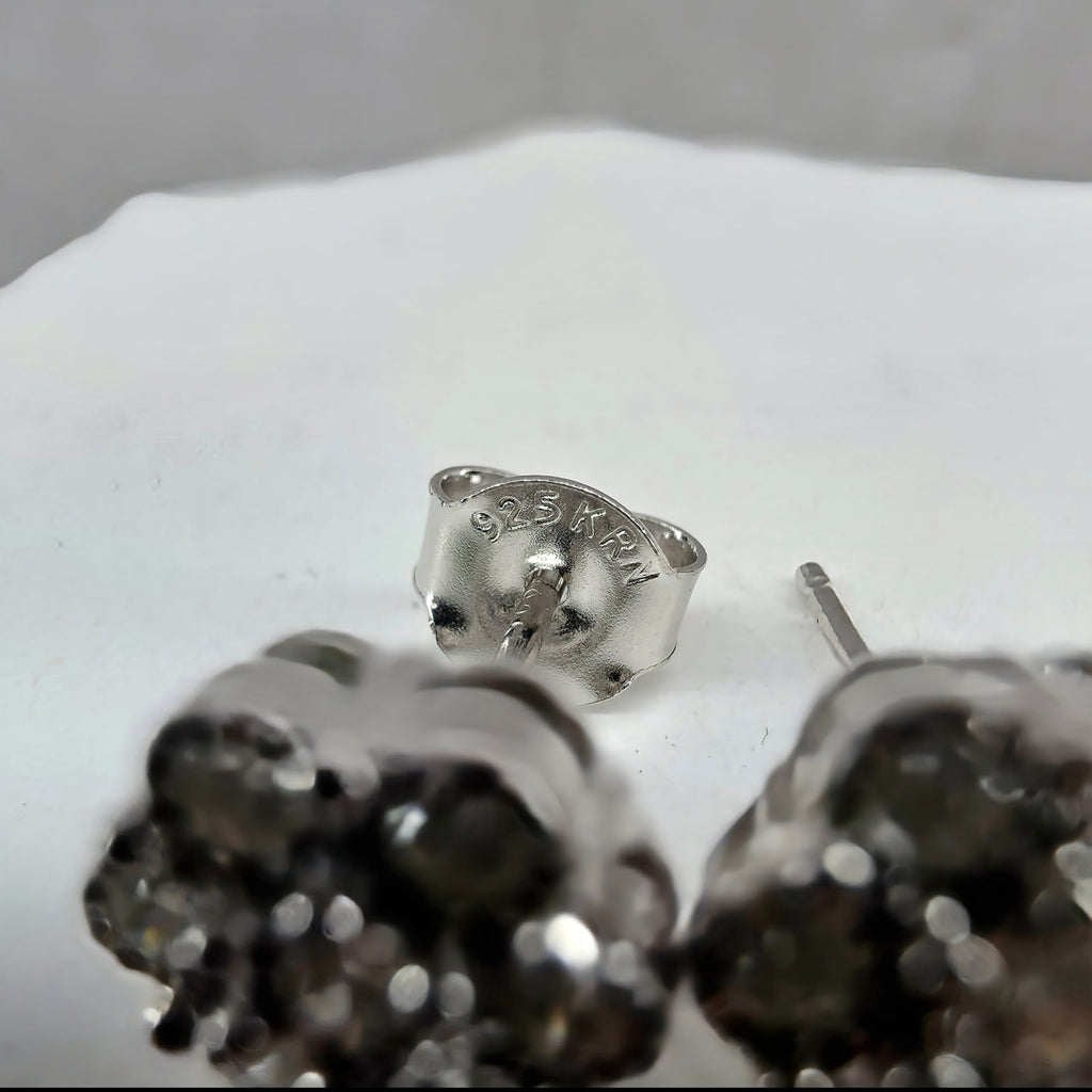 0.31ct Natural Diamond Honeycomb Cluster Stud Earrings 925 Sterling Silver 8mm