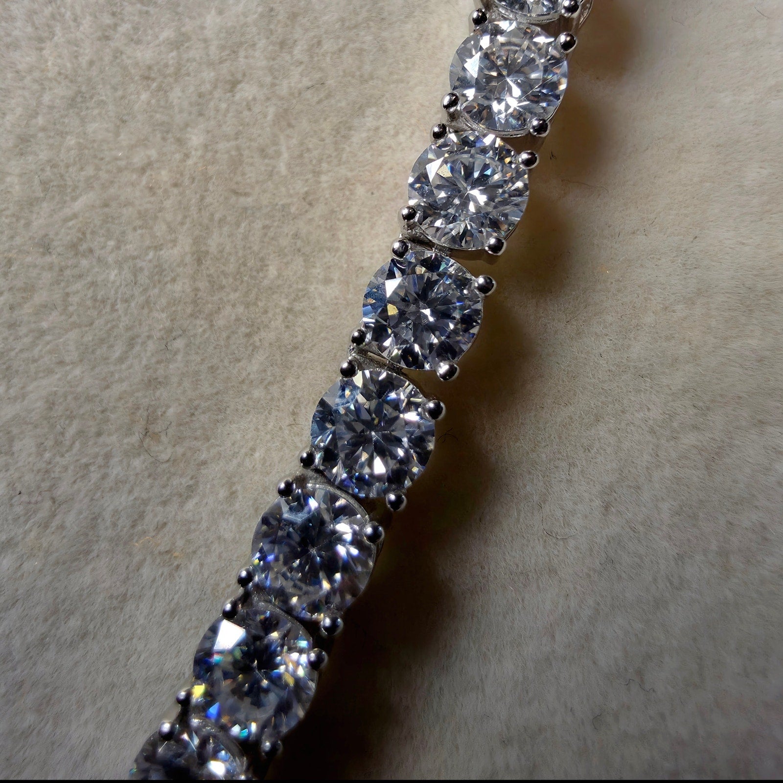 43.60CTW Moissanite Tennis Necklace in Solid 925 Sterling Silver (4mm, 24", 33.48g)