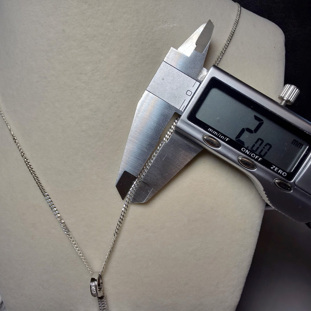 0.64 ctw Moissanite Cross Pendant & 24" 2mm Cuban Necklace - 925 Sterling Silver