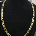 24" Figaro Chain 5.1mm 17.55g Gold Plated 925 Sterling Silver