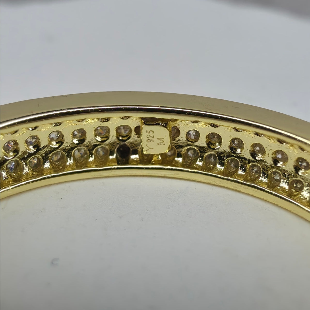 Size 8 0.88ctw Moissanite Triple-Row Full Eternity Ring Gold Plated Silver
