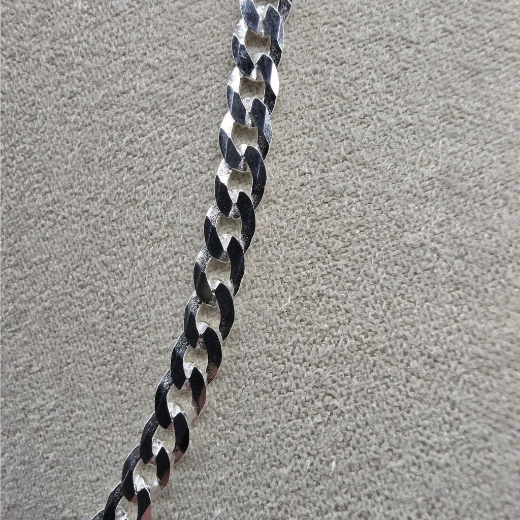 24" Flat Cuban Curb Chain 3.8mm 925 Sterling Silver 10g