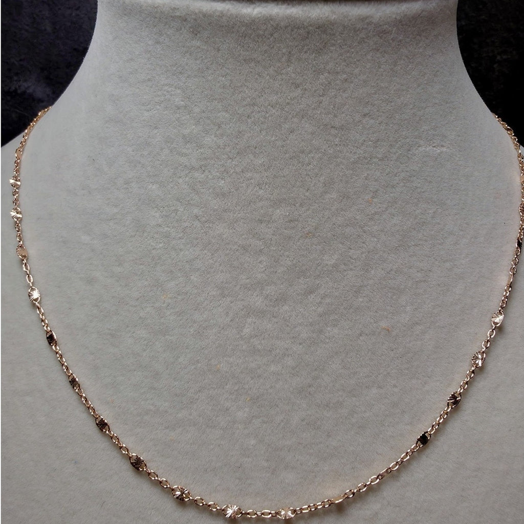 20" Rose Gold Starburst Station Valentino Necklace 2.2mm 925 Sterling Silver