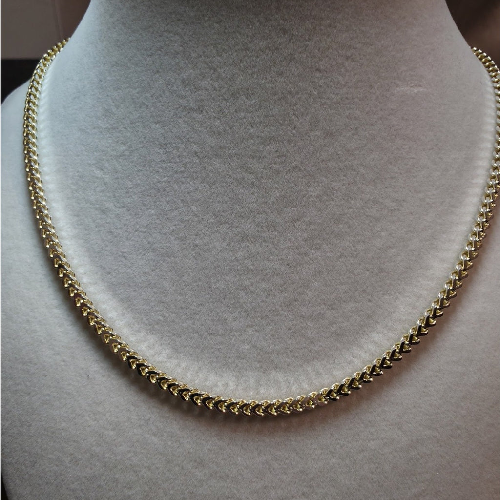 18" 3.0mm Franco Chain Gold Plated 925 Sterling Silver 8.76g