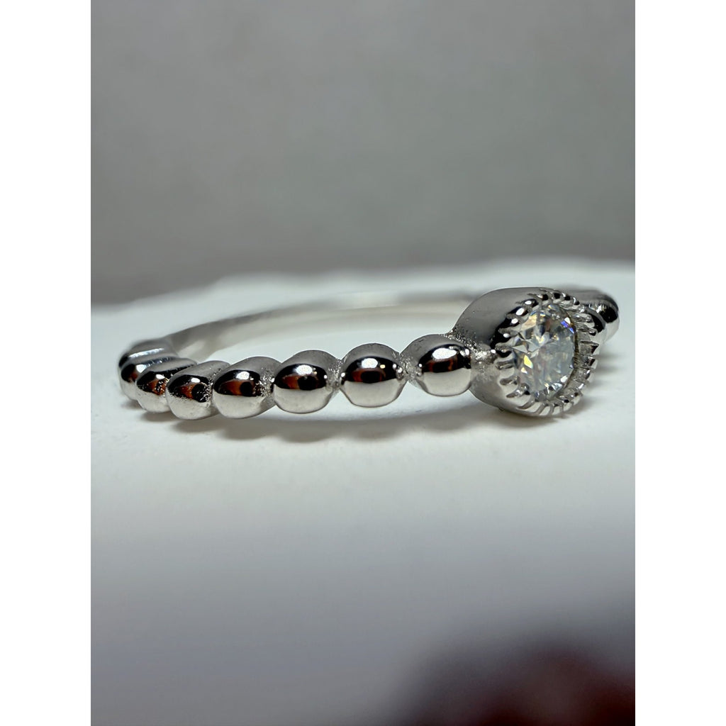 S5 0.1ct Moissanite Halo Half Eternity Band 925 Sterling Silver