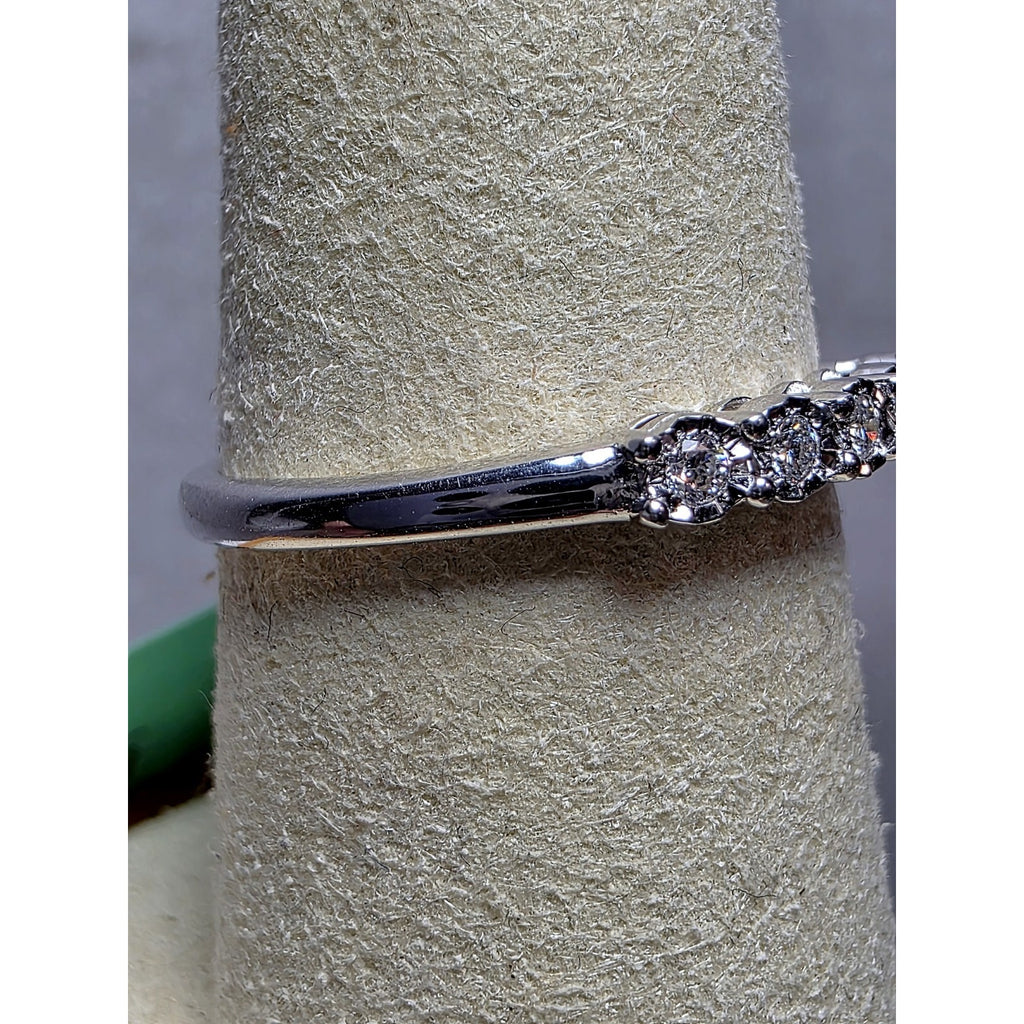 S8 0.10ctw Diamond Half Eternity Band 925 Sterling Silver Lab Created