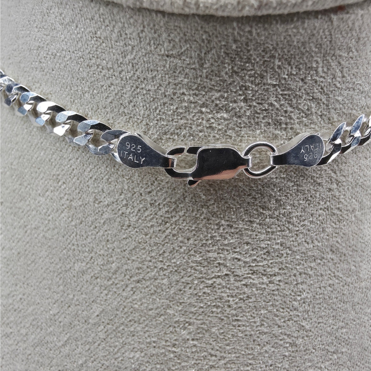 22" Flat Cuban Curb Chain 4.3mm 925 Sterling Silver 10g