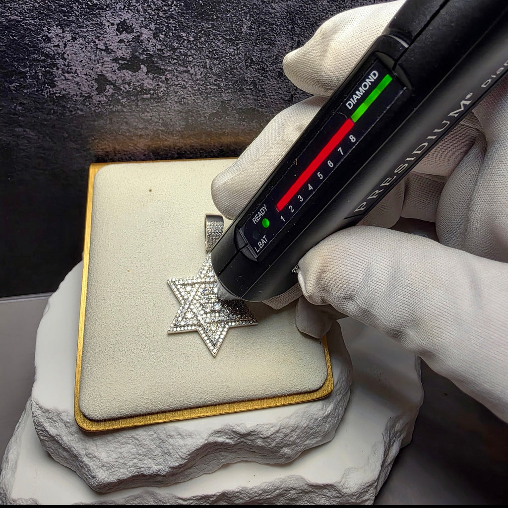 Moissanite Star of David Iced Out Pendant – 2" 3D Layered, 10mm Bail (10.83g)