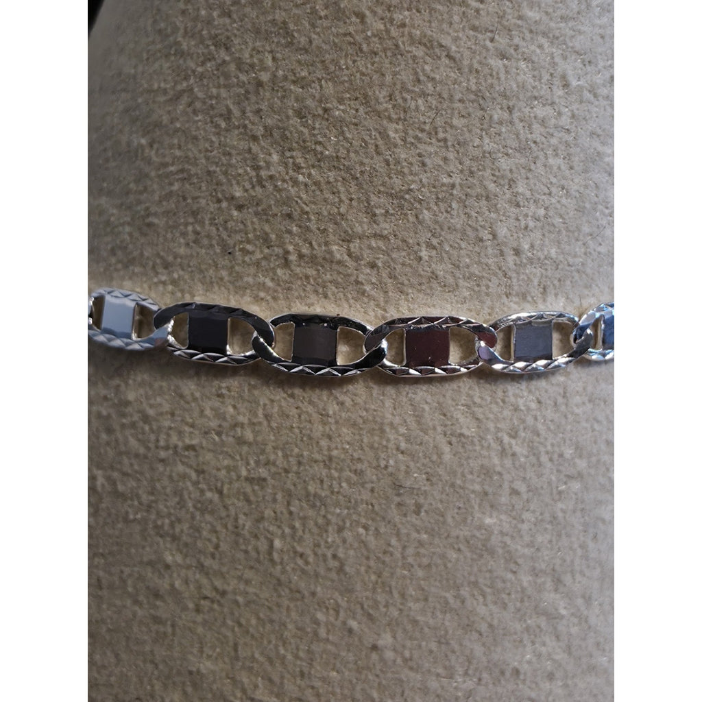 8" 3.0mm Mariner Bracelet Diamond Cut 925 Sterling Silver