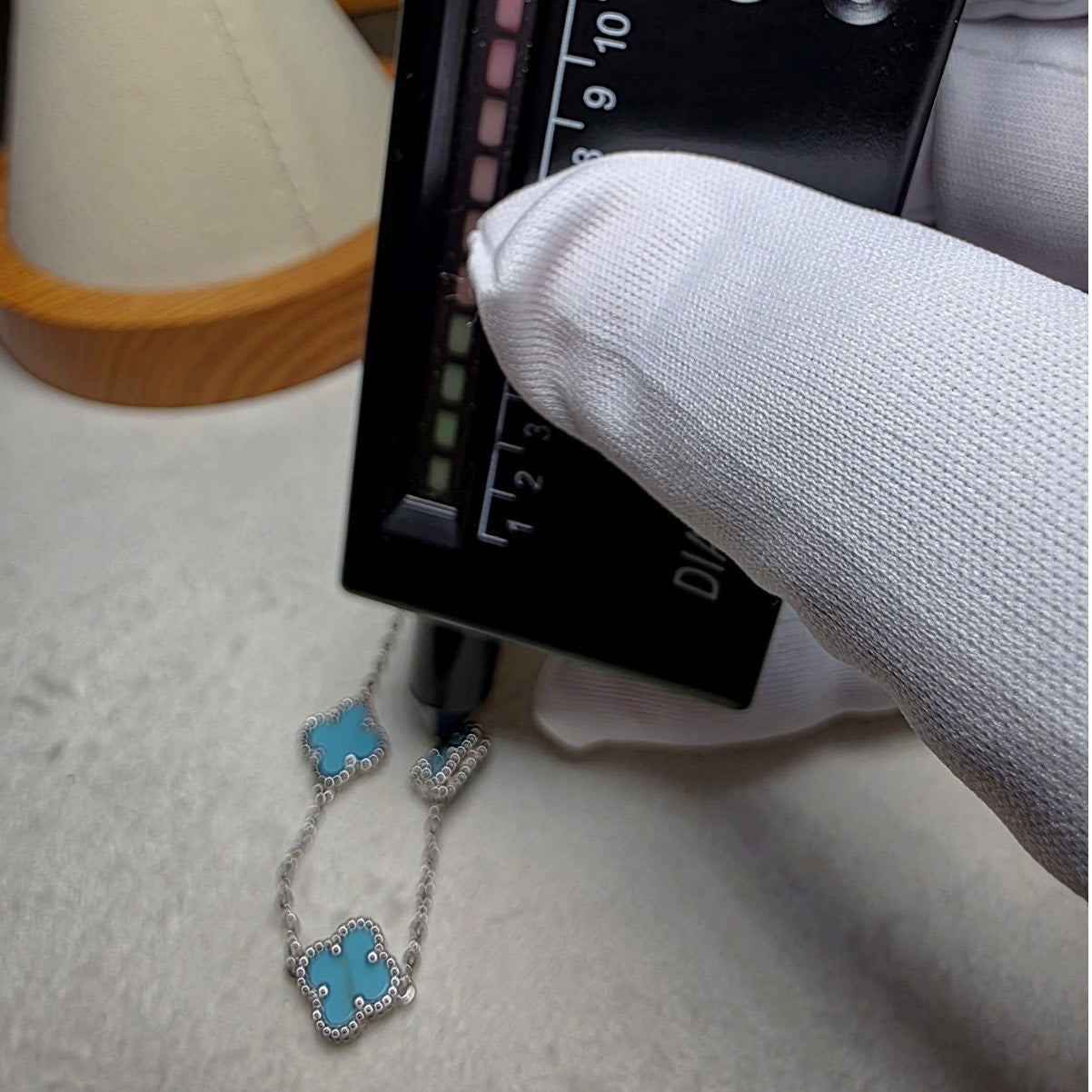 7+1" Genuine Turquoise Clover Station Bracelet (Adjustable 925 Sterling Silver)