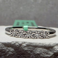 Size 8 Lab-Created Diamond 0.10ctw Half Eternity Ring 925 Silver