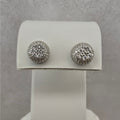 2.0ctw Moissanite Pave Dome Stud Screw Back Earrings 9mm - 925 Sterling Silver