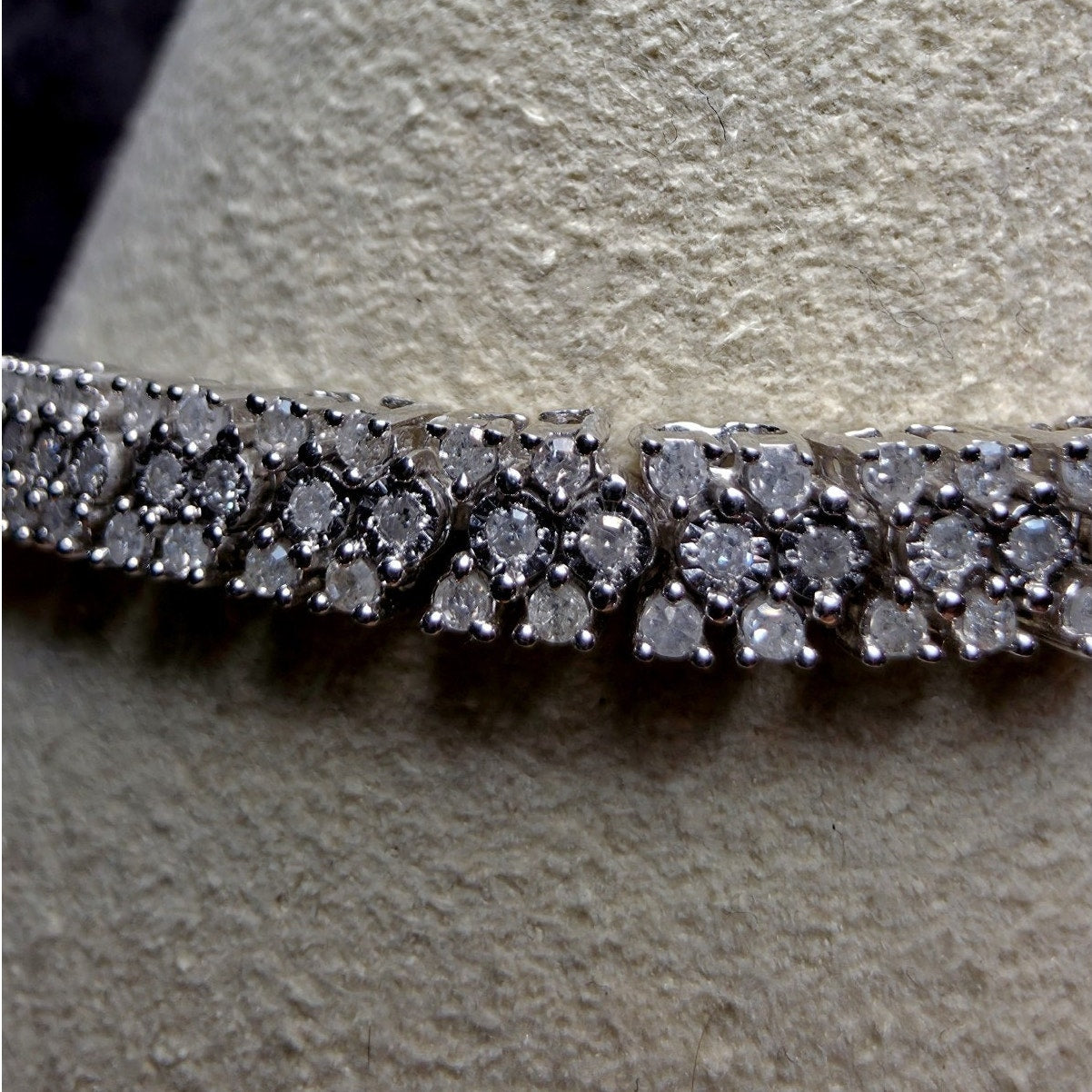 1ctw Lab Diamond Cluster Tennis Style Bracelet Solid 925 Silver 7.5" 4.8mm