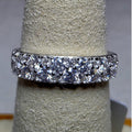 Size 6 0.90ctw Moissanite Two-Row Half Eternity Band 925 Sterling Silver Ring