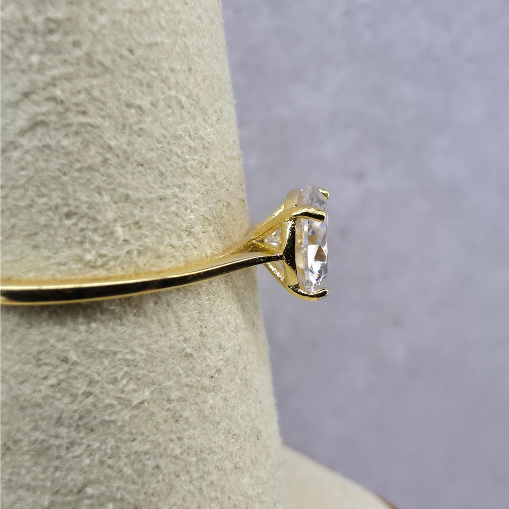 Size 8 1.2ct Moissanite Ring 14K Gold Plated 925 Sterling Silver VVS D Color