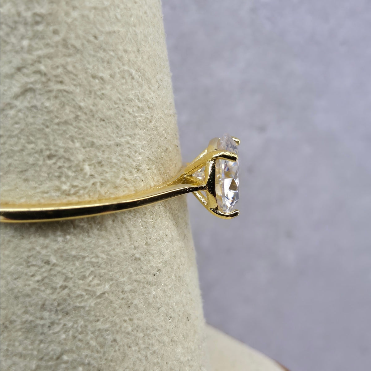 Size 8 1.2ct Moissanite Ring 14K Gold Plated 925 Sterling Silver VVS D Color