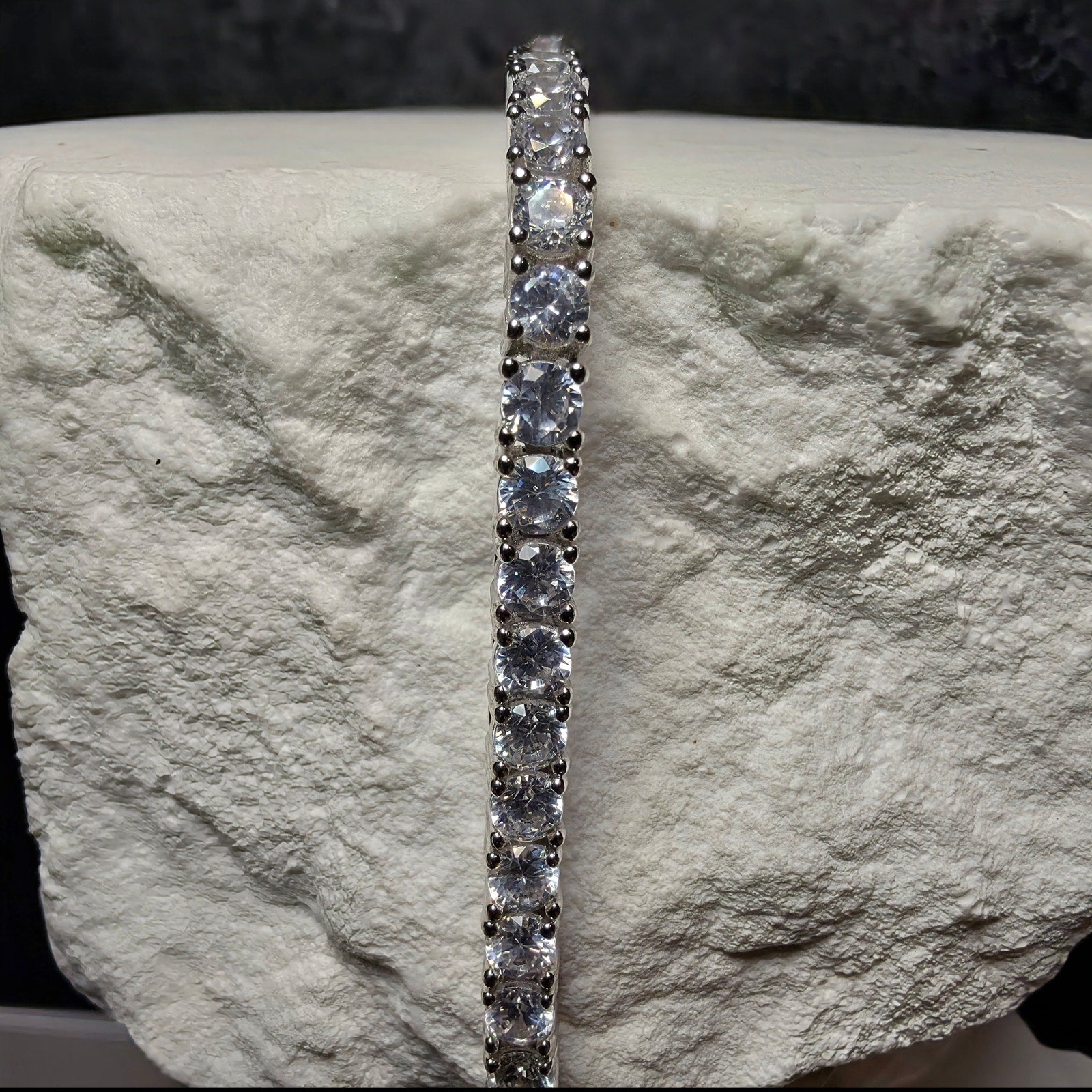 925 Sterling Silver 3.4mm CZ Tennis Bracelet - 7 Inches w/Box Lock