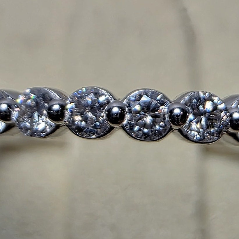 Size 7 Lab-Created Diamond 0.25ctw Half Eternity Band 925 Silver