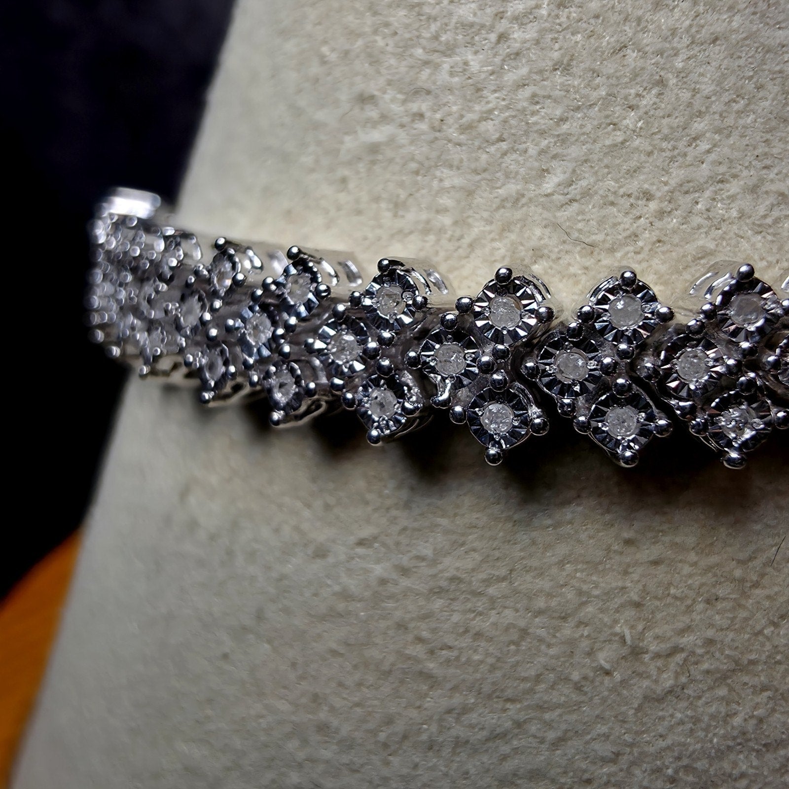 0.20 ctw Genuine Diamond Bolo Bracelet in 925 Sterling Silver | Adjustable
