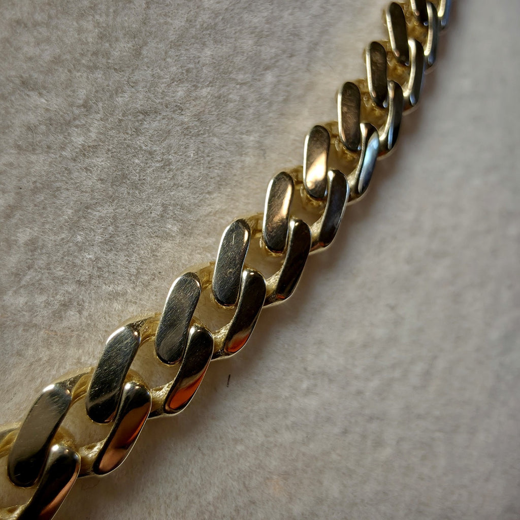 10K Solid Yellow Gold 6.1mm Monaco Cuban Chain (22") w/Iced-Out Coffin Lock