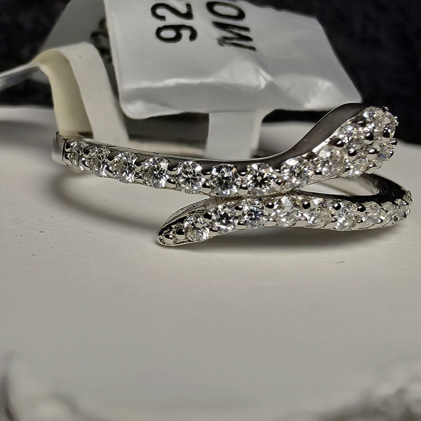 1.00 CTW Moissanite Snake Bypass Ring in 925 Sterling Silver - Size 7