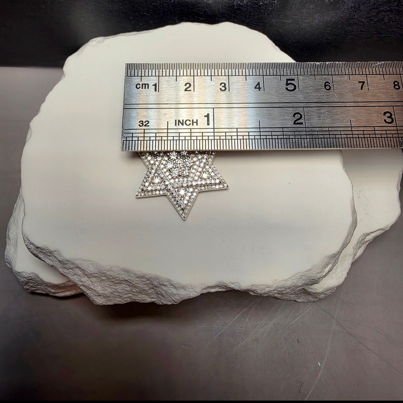 Moissanite Star of David Iced Out Pendant – 2" 3D Layered, 10mm Bail (10.83g)