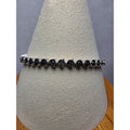 7" 3.7mm 1.0ctw Natural Black Diamond Tennis Bracelet 925 Sterling Silver