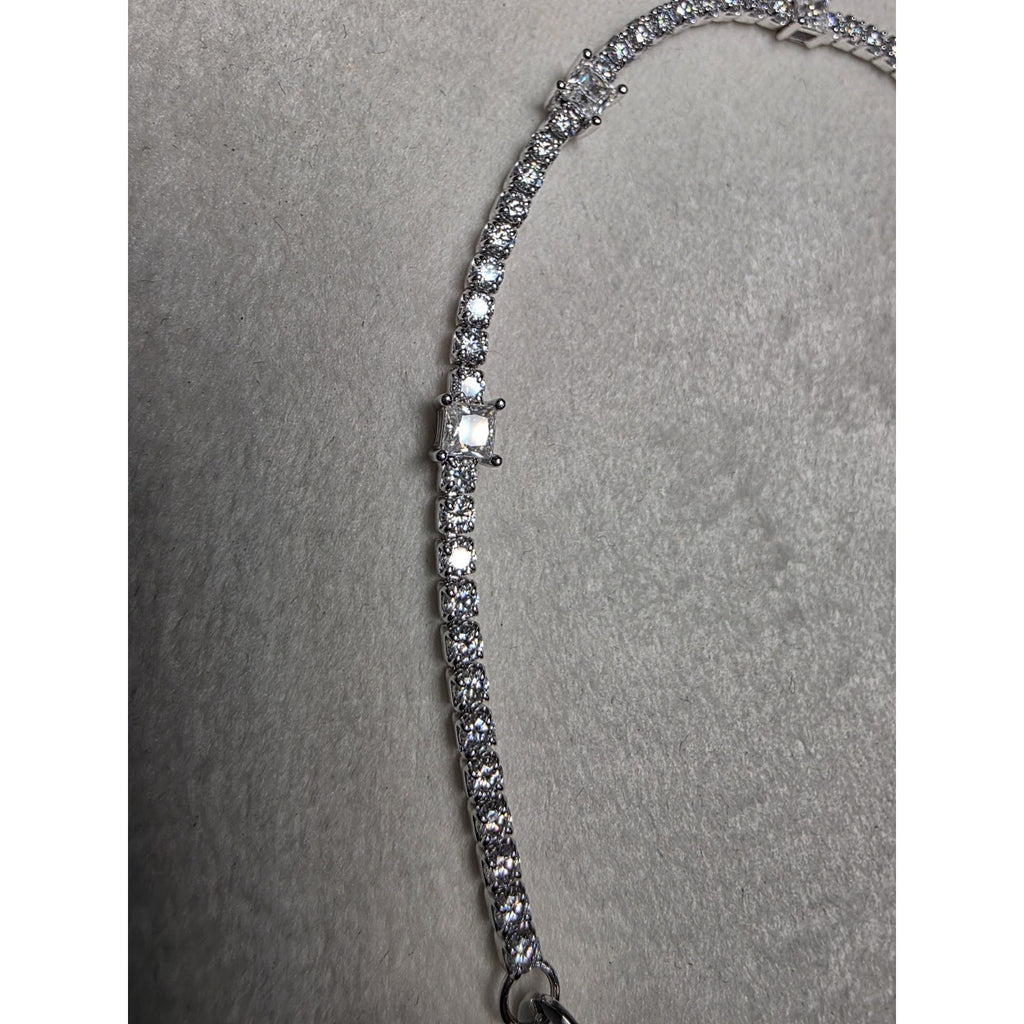 0.83CTW 3.6mm Moissanite Tennis Bracelet 7-8" Adjustable 925 Sterling Silver