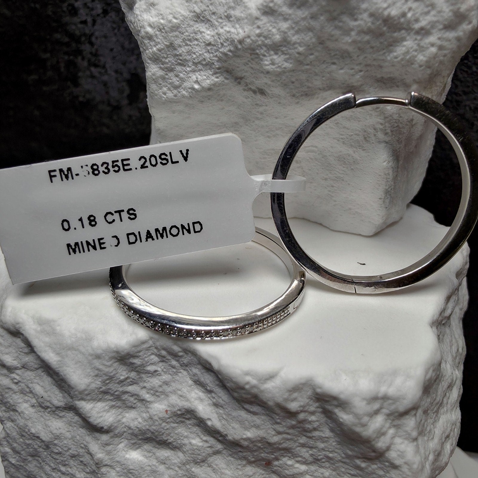 0.18 CTW Genuine Mined Diamond 925 Sterling Silver Round Hoop Earrings